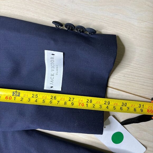 Jack Victor Men's Navy Blue Notch Lapel Two-Button Classic Blazer Jacket Size 44 - Picture 14 of 16